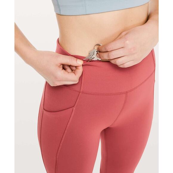 Lululemon Time To Sweat Crop *23" Size 2 Red EUC - Picture 5 of 10